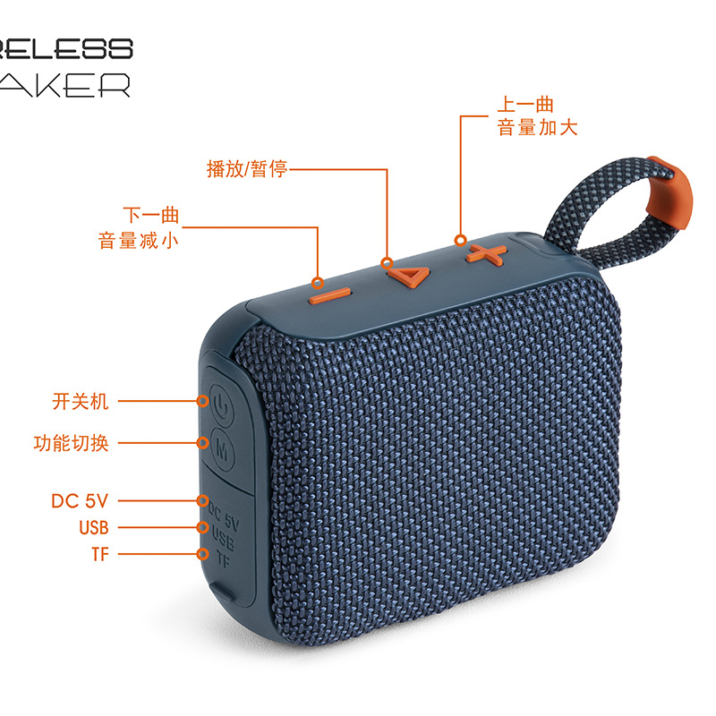Speaker GO4 Bluetooth Speaker Portable TWS Speaker Bass Outdoor Speaker Bluetooth Speaker