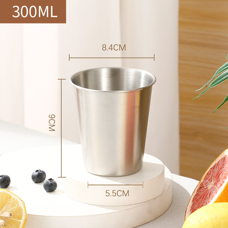 304 stainless steel beer mug logo water cup custom mouthwash cup single layer milk tea coffee cup camping outdoor cup