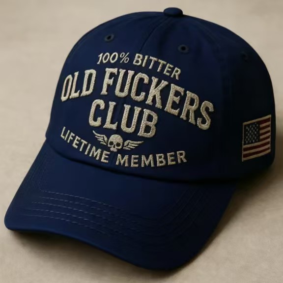 New Pure Cotton Embroidered Hat Old Fuckers Club Baseball Cap