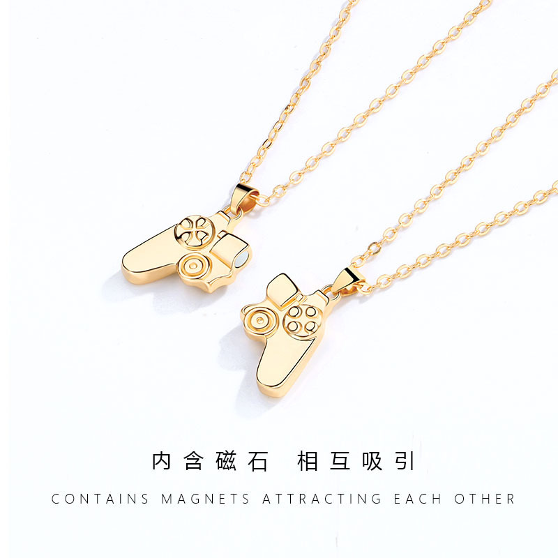 New Product Couple Magnetic Necklace Alloy Colorful Game Console Pendant Long Chain