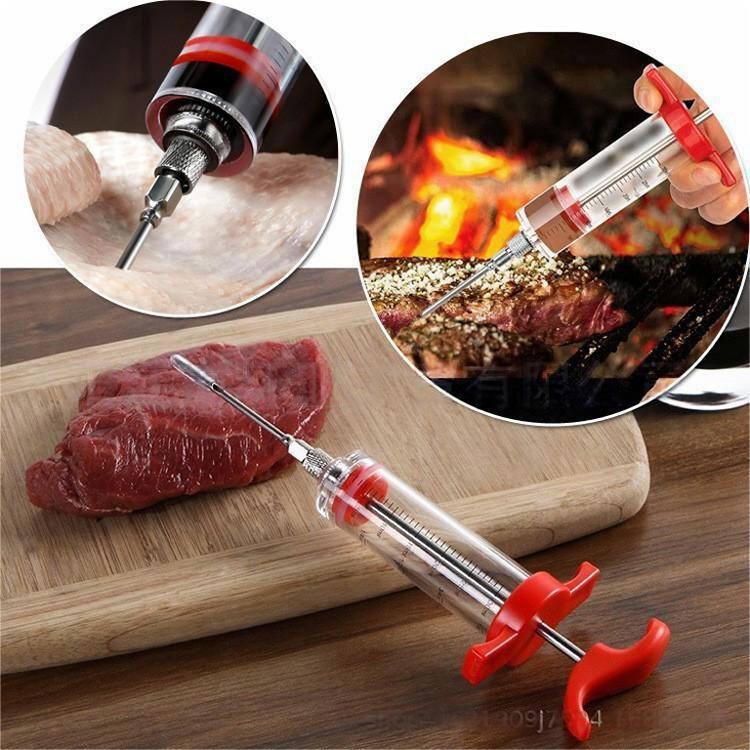 Roast Juice Injector Set Seasoning Injector Hardware Turkey Needle BBQ Food Needle Kitchen Roast Meat