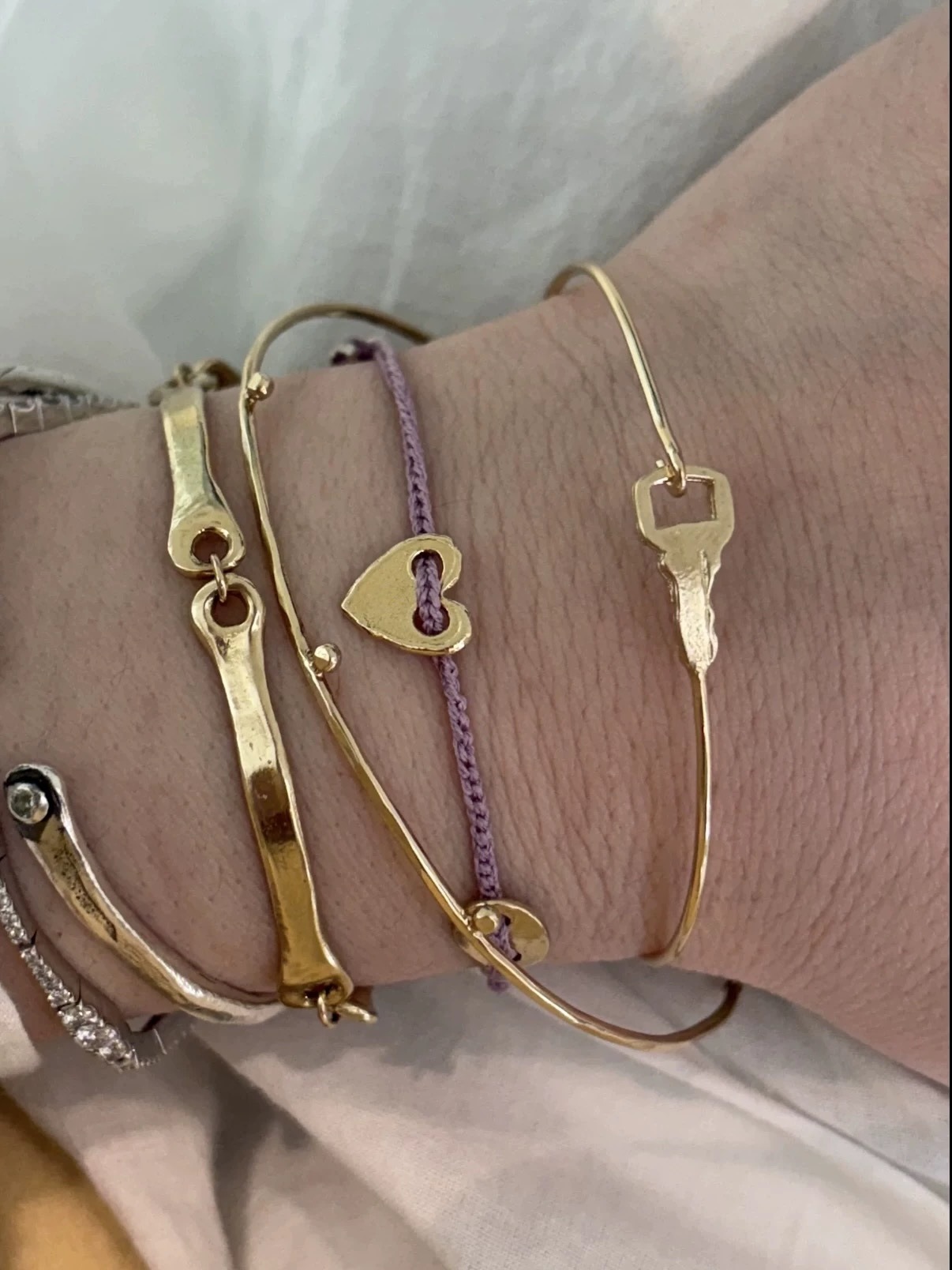 Small colorful heart bracelet simple S925 sterling silver multicolor handmade woven rope for women