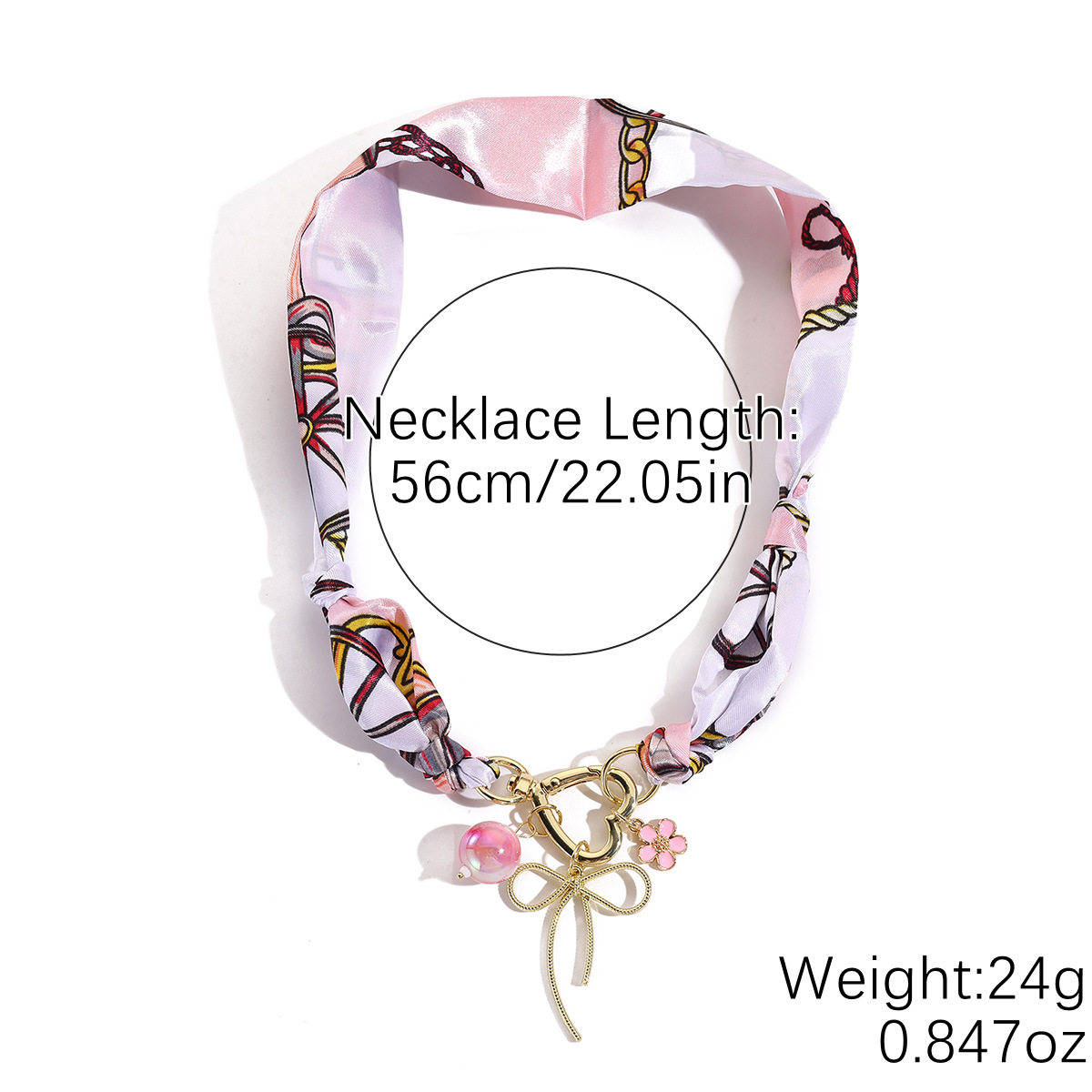 Jewelry long fabric necklace multi-pendant pearl colorful silk scarf necklace
