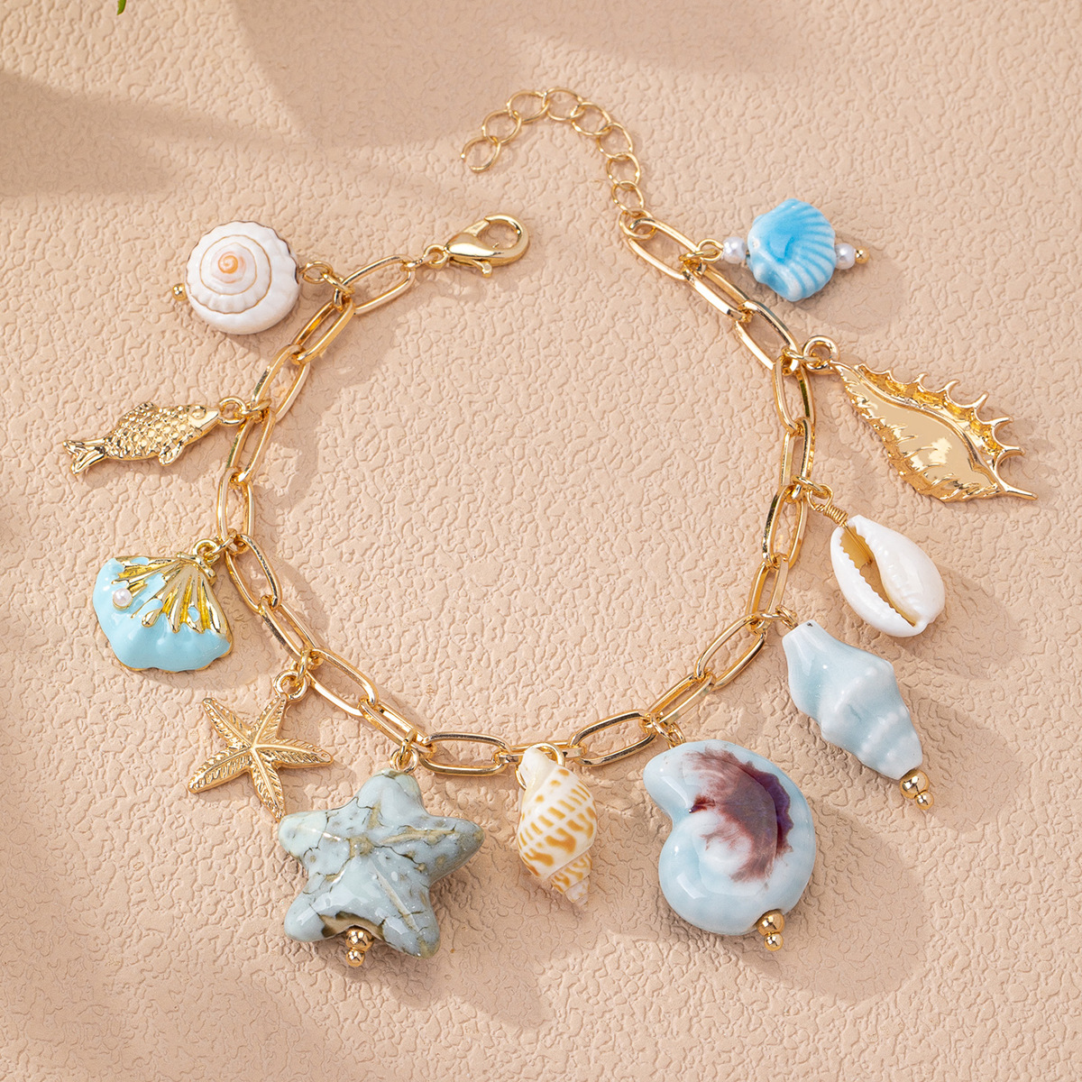 Qingdao Daiwei Accessories 1 Piece Bohemian Style Starfish Conch Shell Bracelet Women's Daily Sweet Bracelet