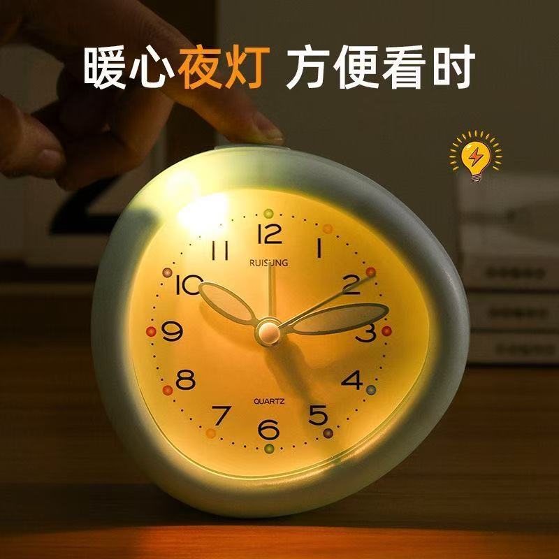 Japanese and Korean Desktop Clock, Tabletop Silent Small Alarm Clock for School and Work