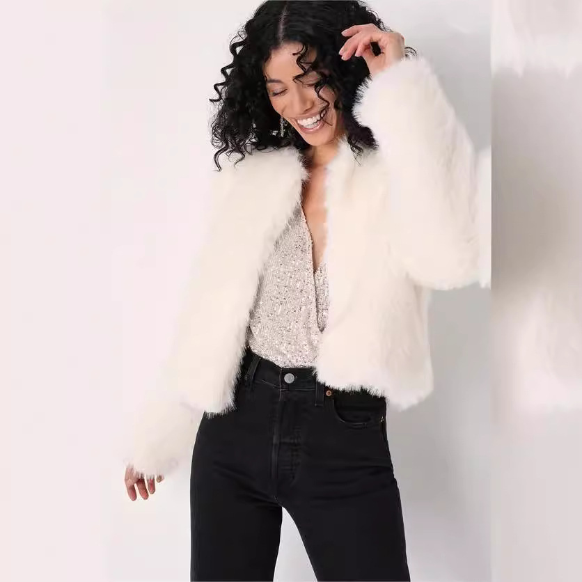 Autumn/winter new toka round neck jacket faux fur coat young coat short faux fur coat