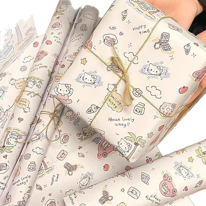 Cute Meng gift gift KT cat packaging paper HelloKitty wrapping paper large size i gift wrapping paper
