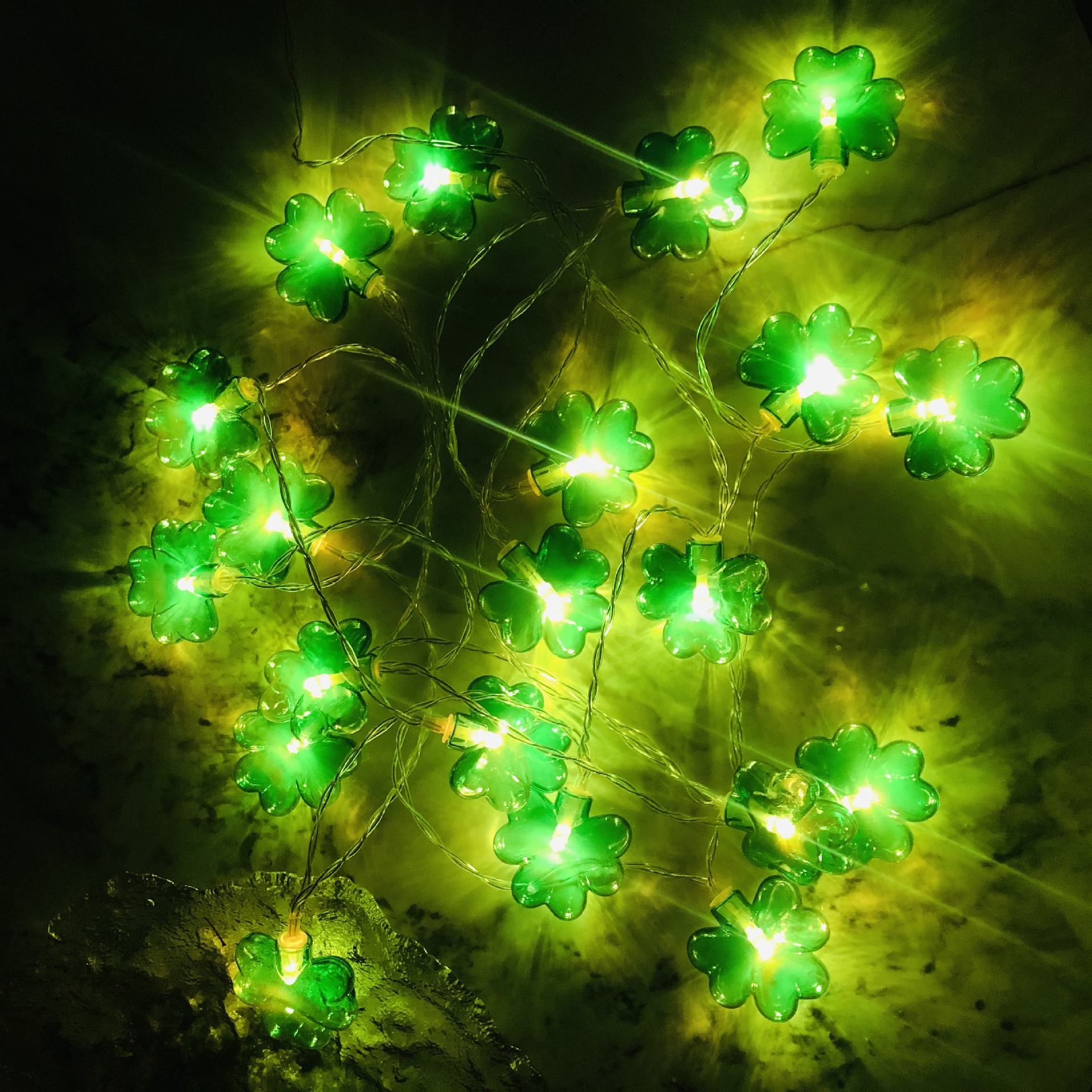 St. Patrick's Day LED Shamrock Light String Irish Festival Theme Party Decoration Photo Prop Four-leaf Clover
