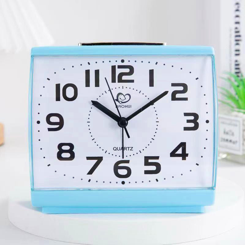 Square Large Alarm Clock with Light High-Quality Silent Movement Unbreakable Acrylic Mirror Desktop Clock