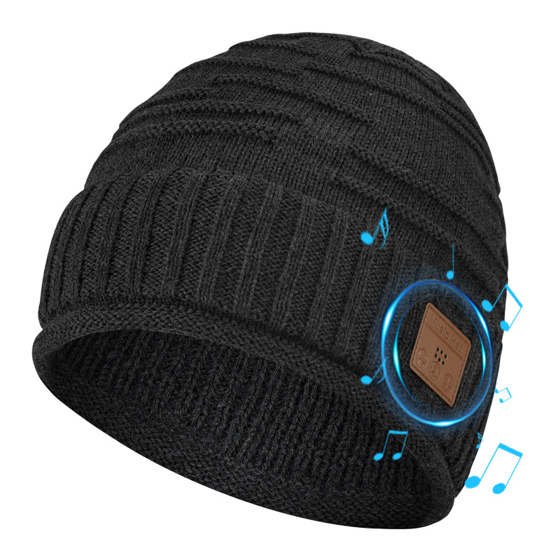 New Bluetooth hat knitted hat autumn and winter warm new music hat fleece Bluetooth hat