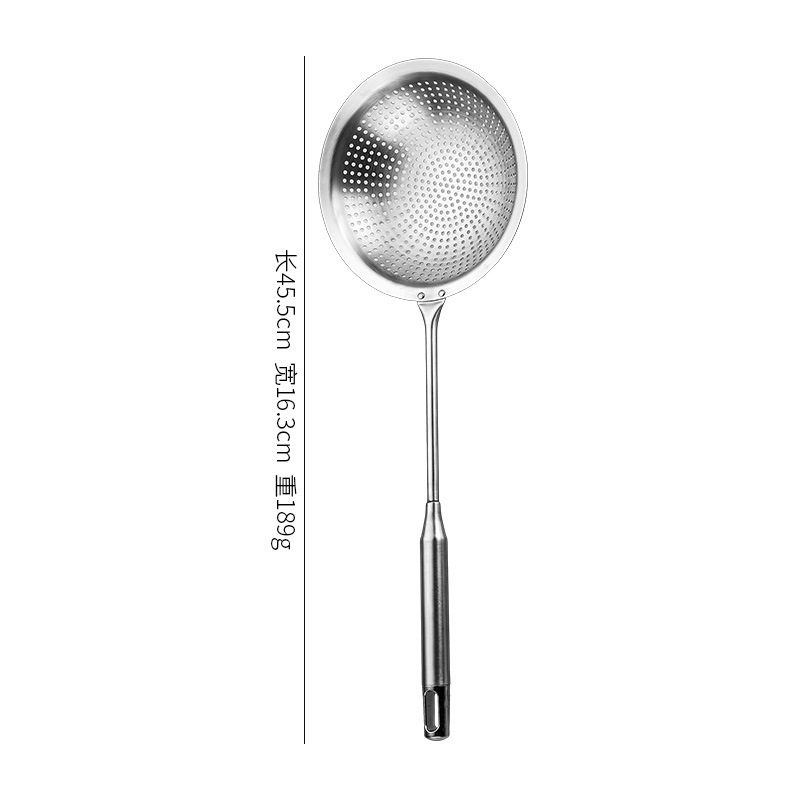 201 stainless steel slotted spoon household kitchen noodle spoon dense hole slotted spoon filter mesh frying strainer large size skimmer