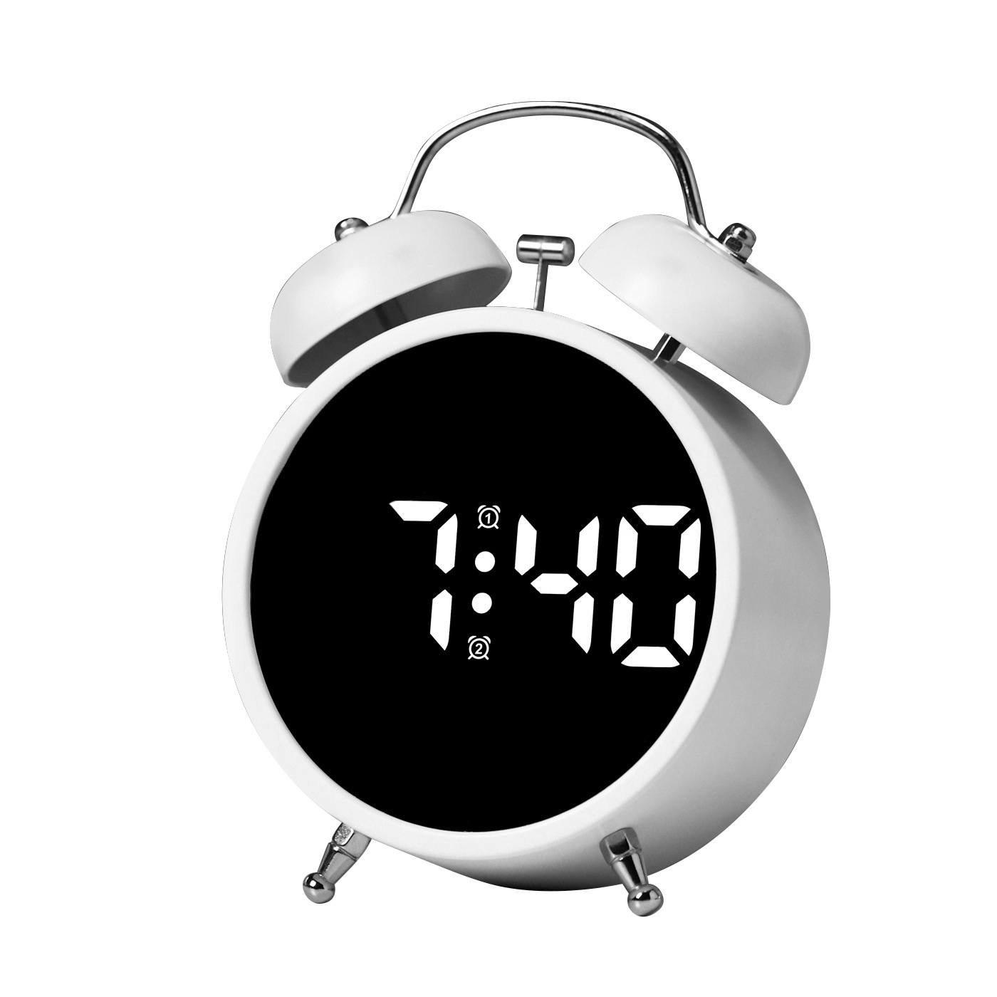 Indoor super silent children electronic alarm clock learning special digital LED display metal ringing small alarm clock