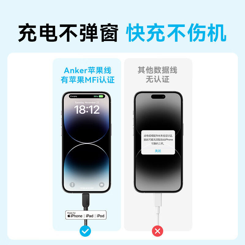 ANKER Anker 310 Data Cable MFi Certified Charging Cable Type-C to Lightning A81A5/A81A6