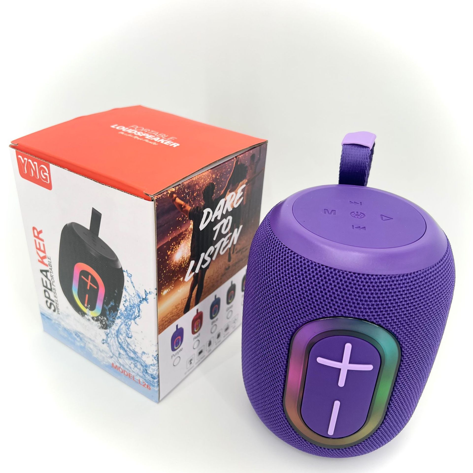 Small Steel Bar Portable RGB Bluetooth Speaker Outdoor Mobile Portable Bass Card Speaker