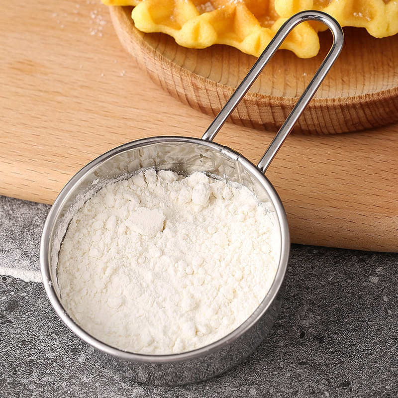 304 stainless steel handheld mini flour sifter, 40 mesh sugar powder sifter, cocoa powder duster, baking household mesh sieve