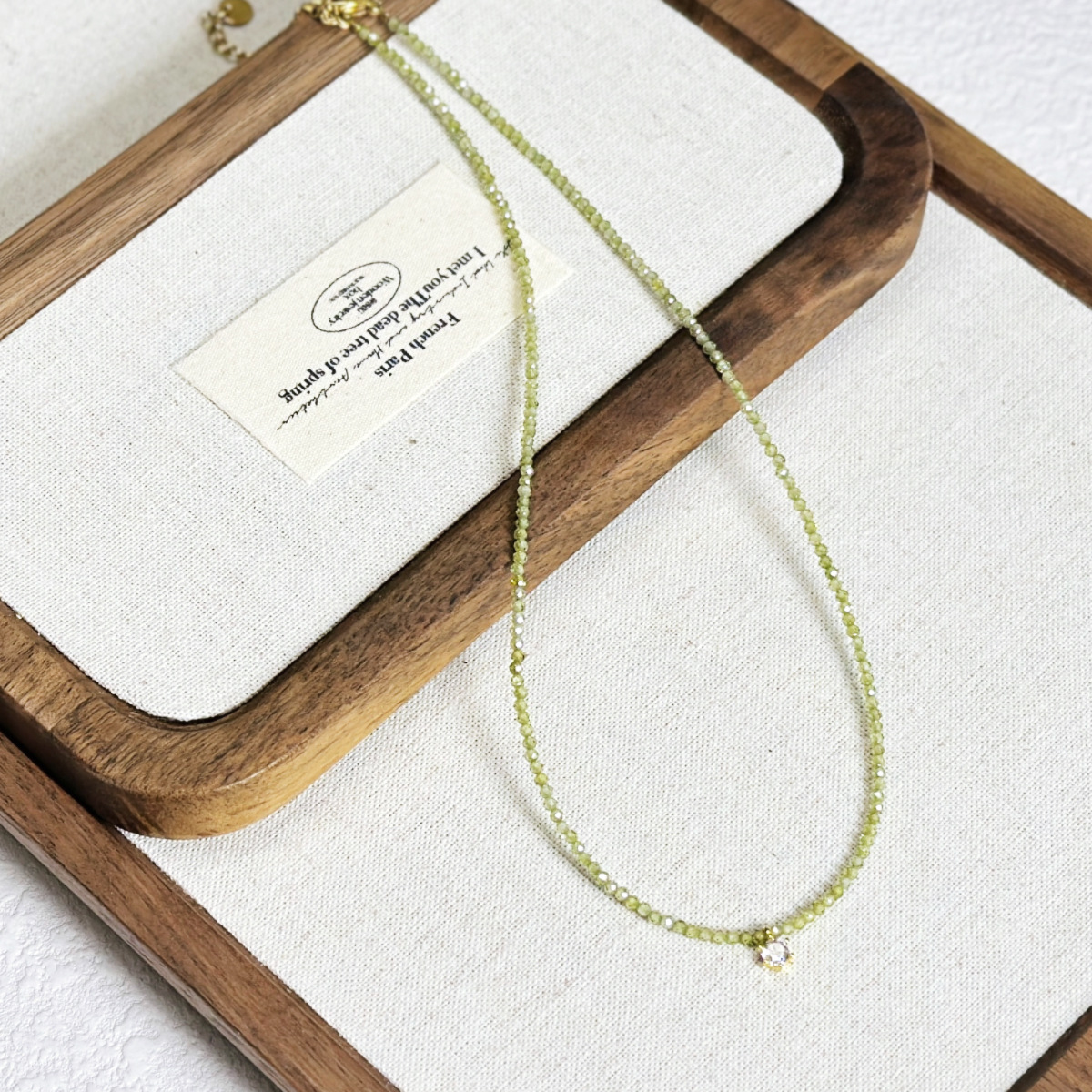 Minimalist Faceted Zircon Necklace Japanese Korean Style Beaded Necklace Simple Super Fairy Collarbone Chain