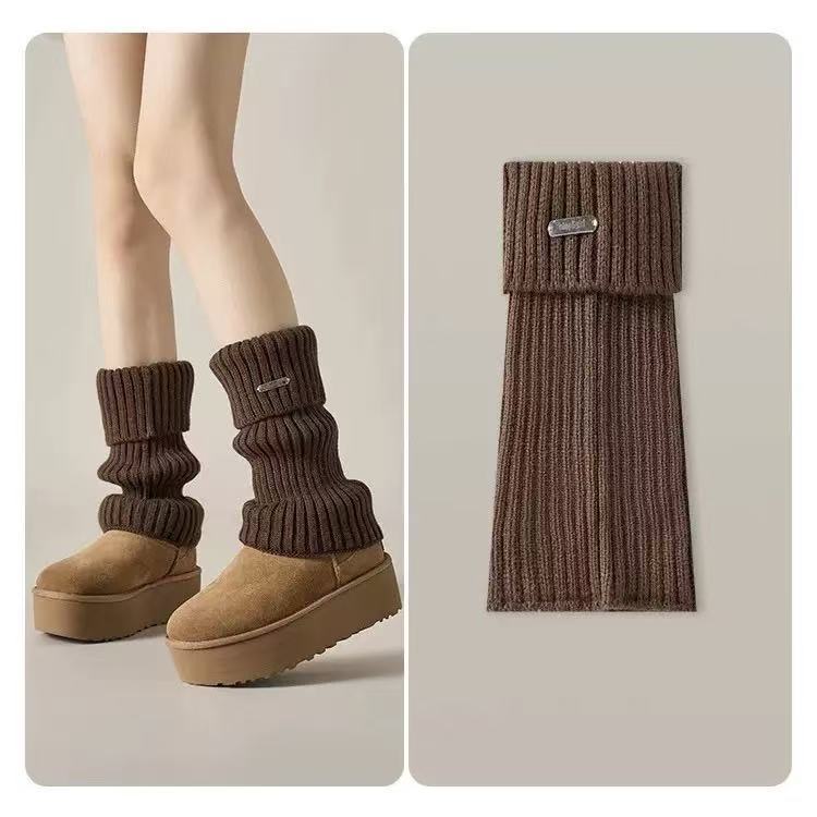 Knit Fine Yarn Leg Warmers Stacked Socks Autumn Winter Knit Foot Warmers Warm Cable Knit Sock Cuff Women's Socks