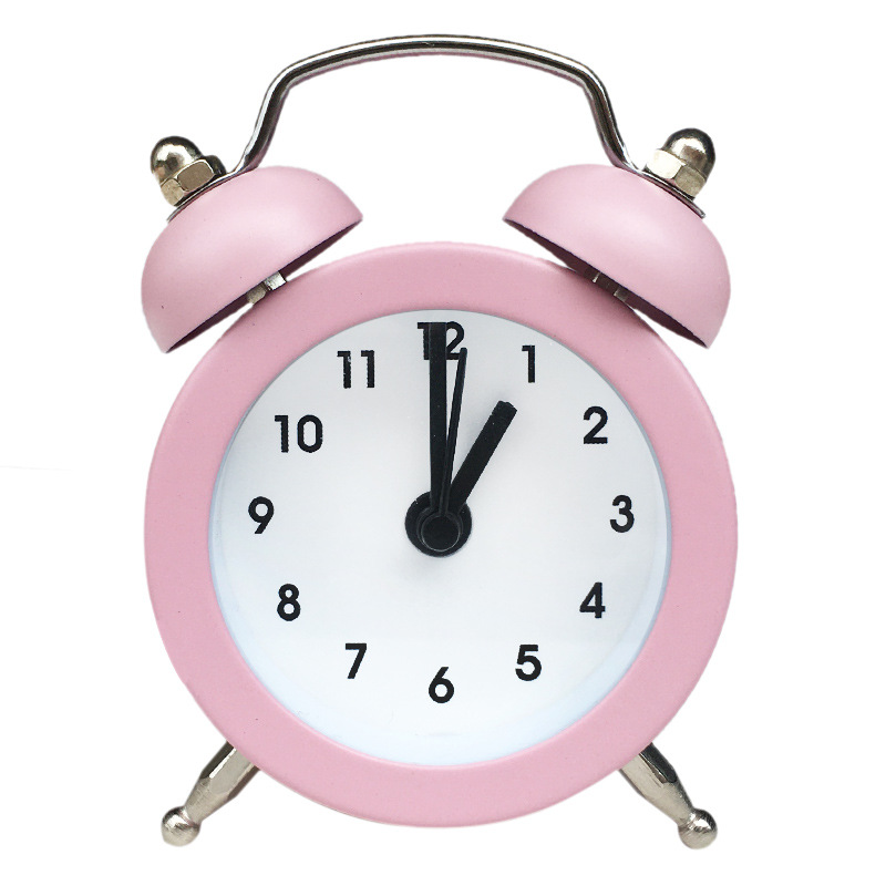 Cartoon Mini Metal Alarm Clock Student Children Gift Clock Add Logo