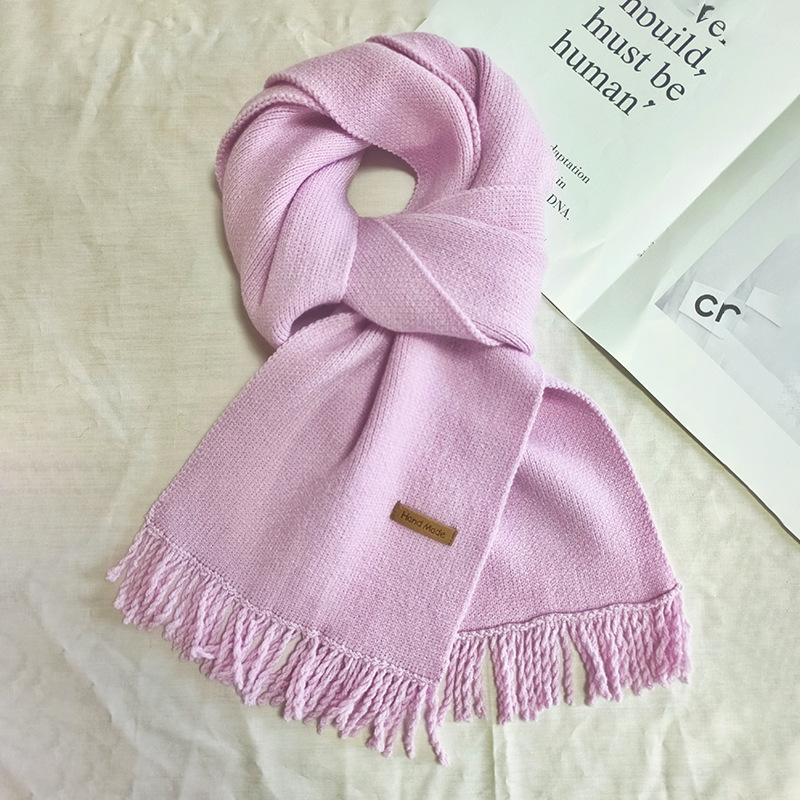 Autumn and winter tassel knitted scarf warm student instant noodle scarf