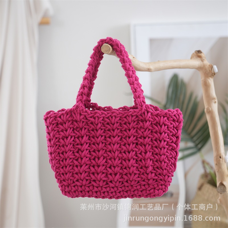 Summer popular crochet handbag, new woven basket bag, mobile phone bag, mini handbag