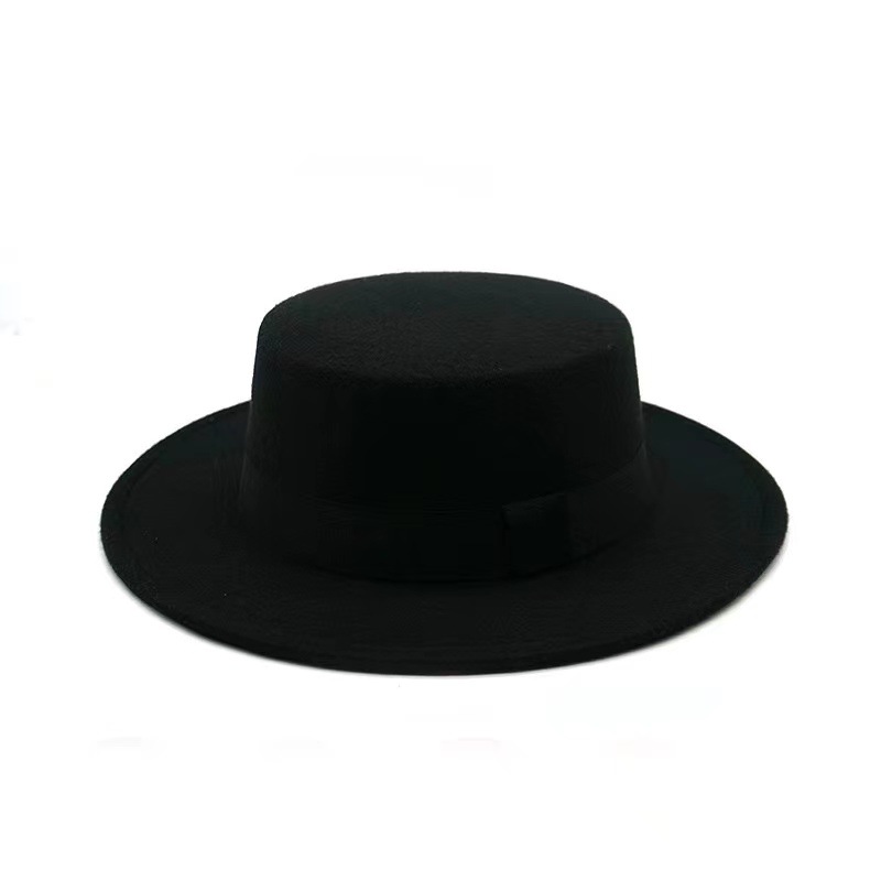 2025 Autumn/Winter New Fedora Flat Top Flat Brim Decorative Hat Franchise