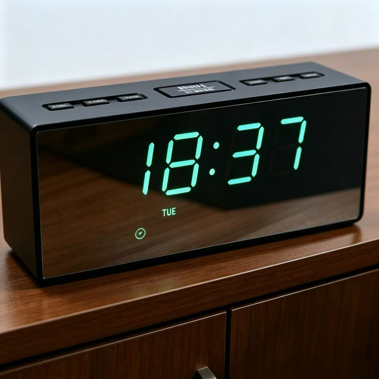 LED mirror clock, electronic clock, multifunctional countdown digital clock, student bedside alarm clock, night-light desk clock