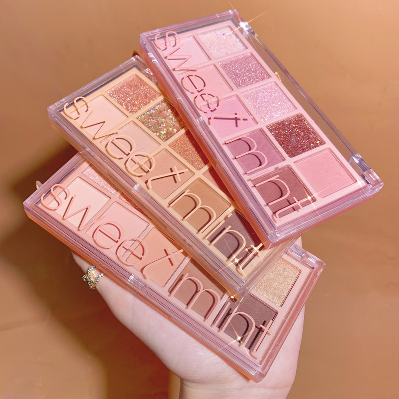Makeup Sweet Mint Ten-Color Eyeshadow Palette Pearl Matte Shimmer Student Daily Nude Cement Earth Tone