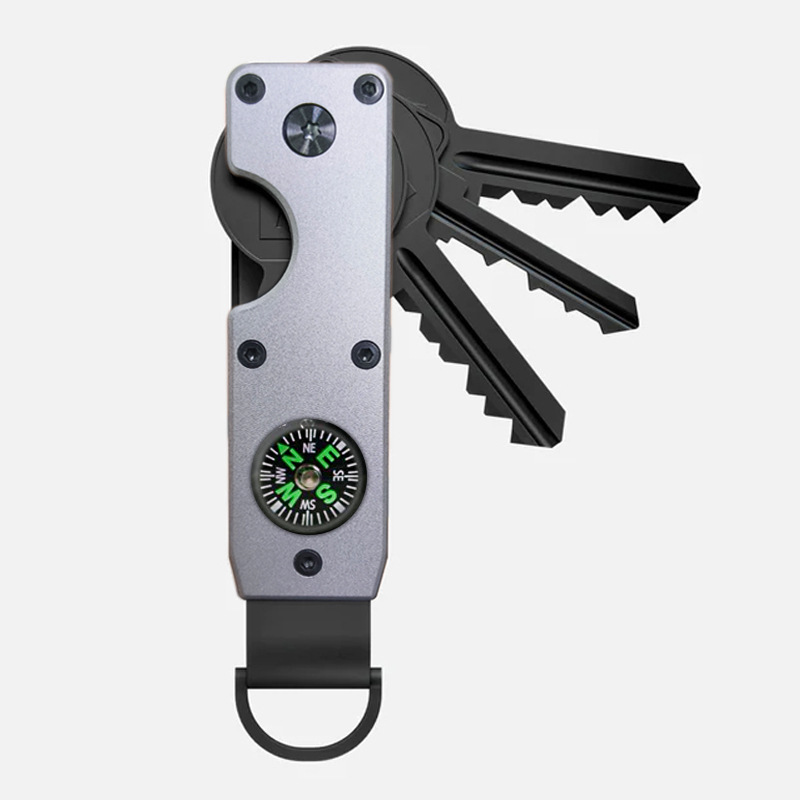 New Metal Keychain Outdoor Multi-functional Key Clip Key Organizer with AirTag Slot