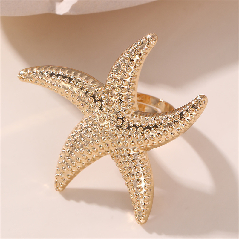 RZ0827 Exaggerated Metal Women's Ring Summer Ocean Style Vacation Season Women's Ring Hoop Accessory