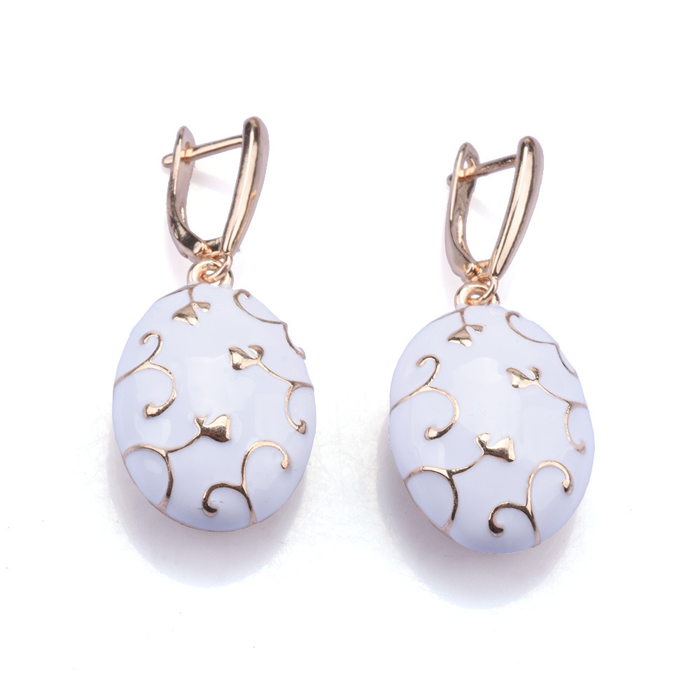 2023 summer new earrings alloy enamel earrings geometric niche accessories earrings