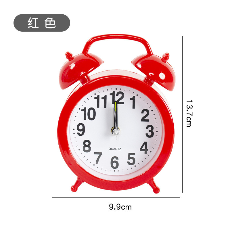 Mini Alarm Clock Student Second-Skip Bedside Clock Desktop Clock Lazy Simple Clock Children Cartoon Small Bell