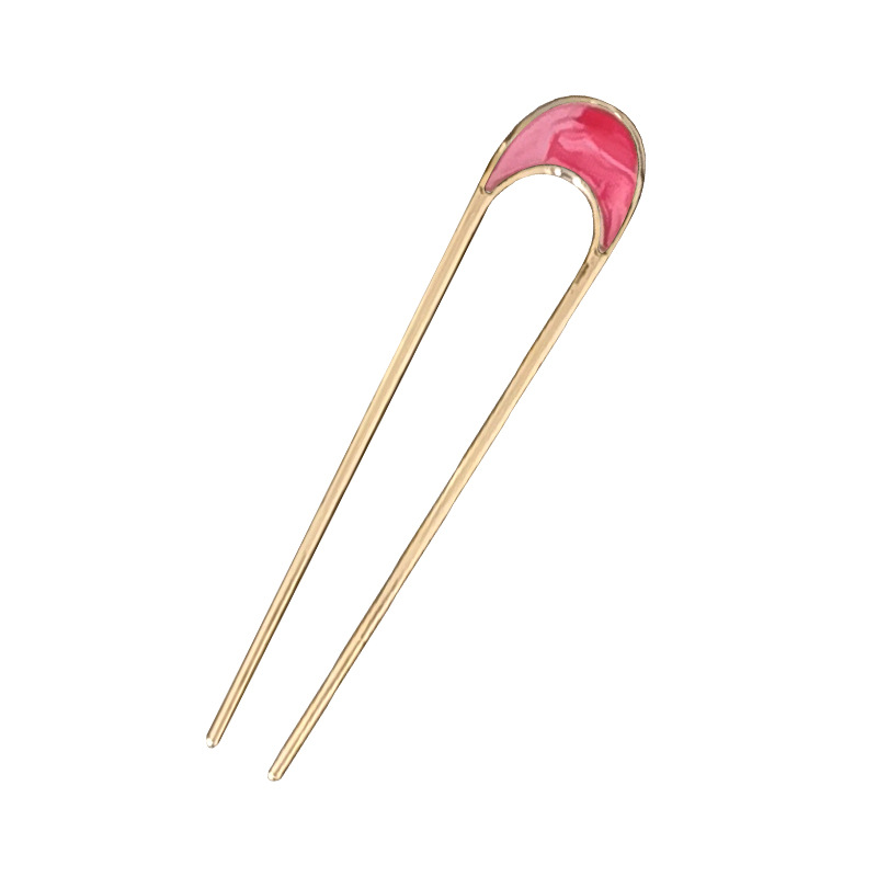 Accessories simple alloy geometric U-shaped hair clip hairpin coil hairpin insertion needle