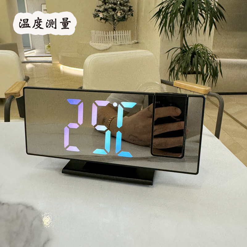 Mirror Projection Clock Alarm Clock Digital Temperature Time Projection Clock Desktop Living Room
