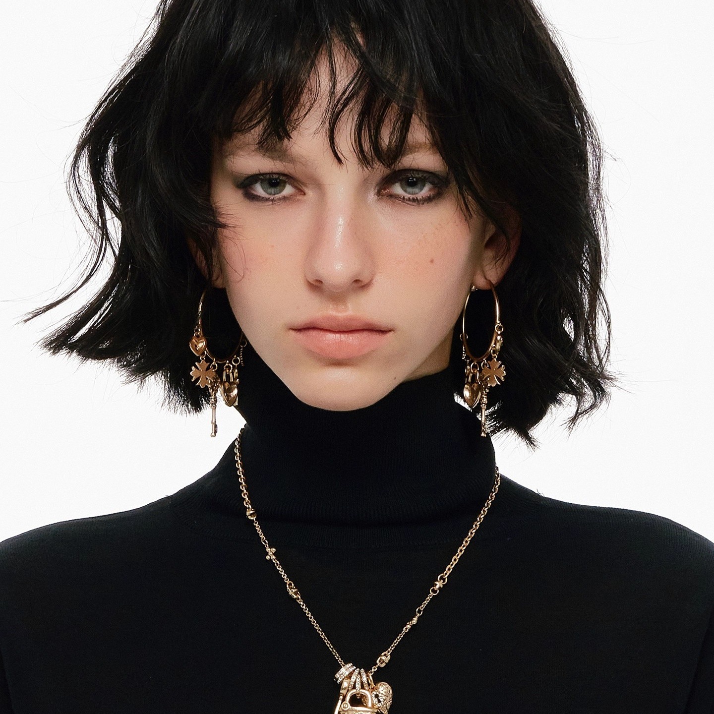 Love Lock Core Series Autumn and Winter American Style Key Love Earrings Large Hoop Earrings Women