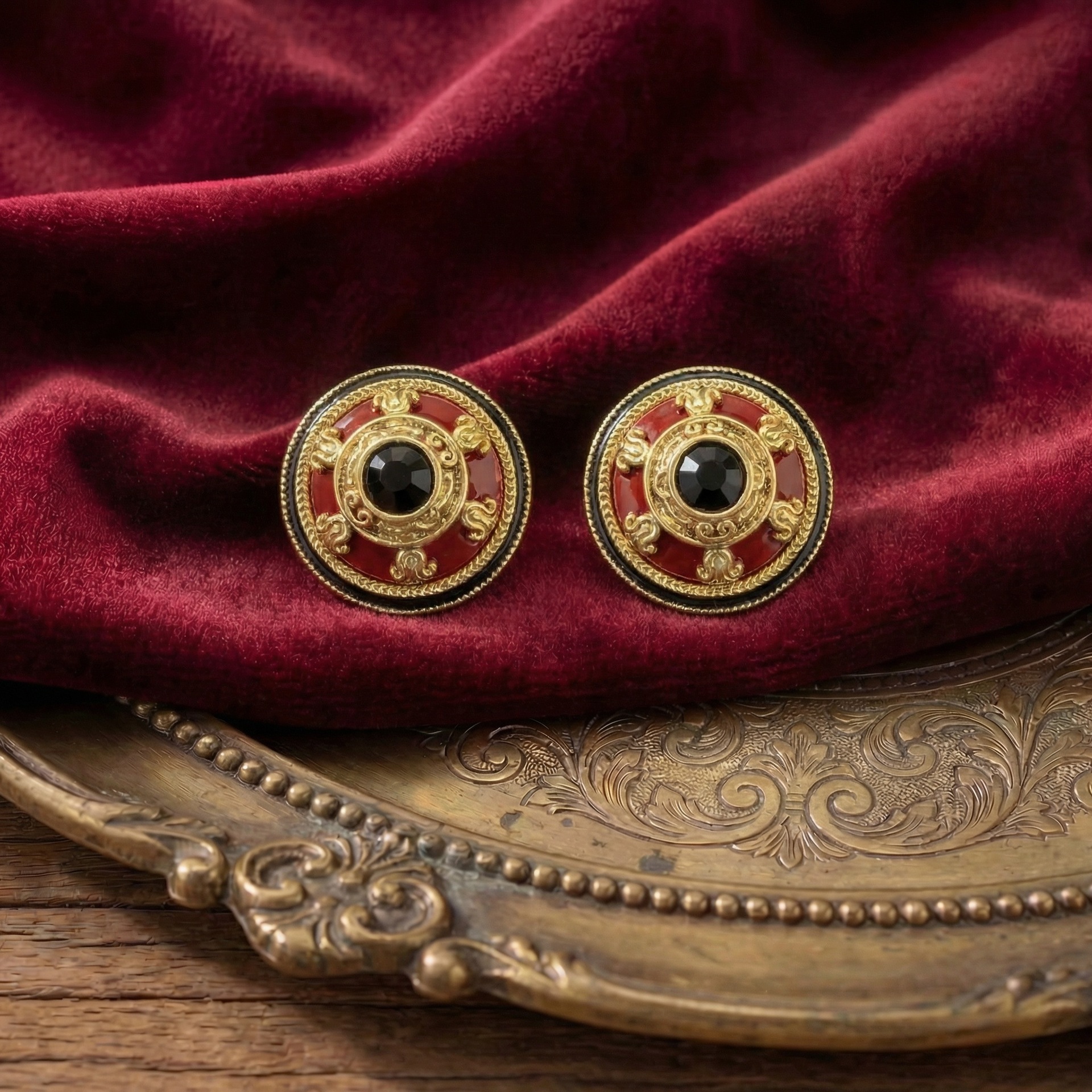 Qingdao vintage palace style twelve zodiac earring necklace ring set accessories women