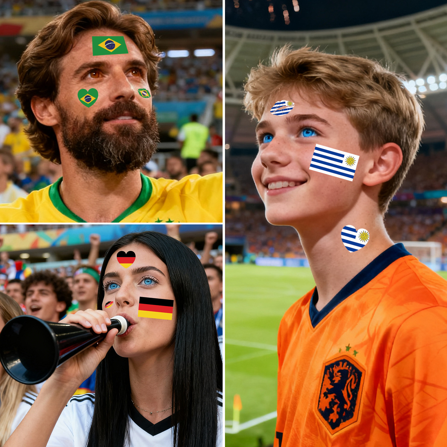 2026 New USA Canada Mexico World Cup Flag Tattoo Sticker Football Match Sports Event Tattoo Sticker Water Transfer Face Sticker