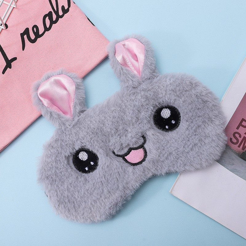 New cartoon cute plush eye care sleep eye mask, cute cat anime design, ice compress eye mask