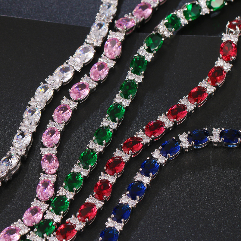 Oval zircon bracelet multicolor optional bracelet simple bridal party gift