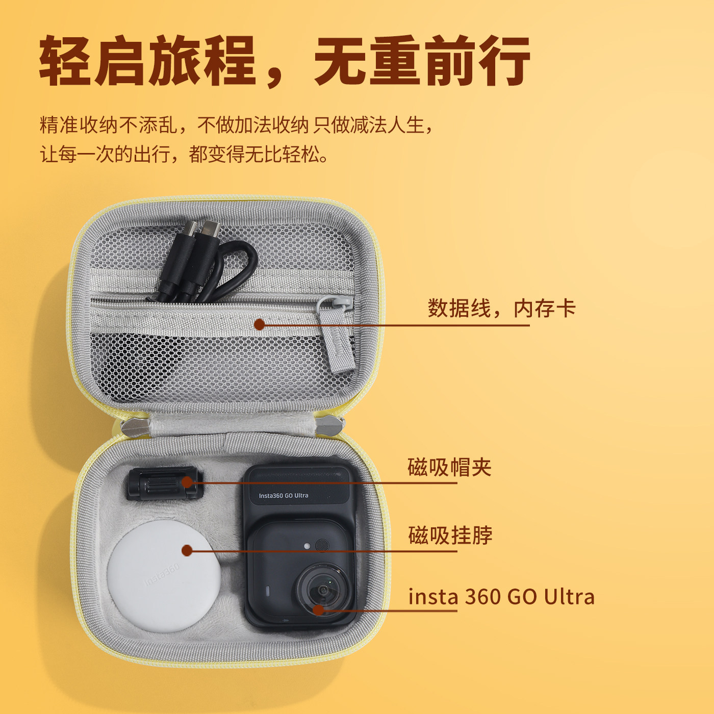 Compatible with Insta360 Go Ultra storage bag, sports camera Go Ultra protective case, portable accessories