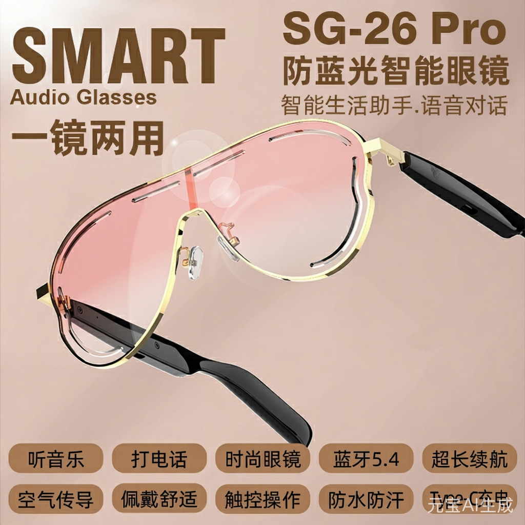 Air-conduction sunglasses with UV protection AI smart glasses