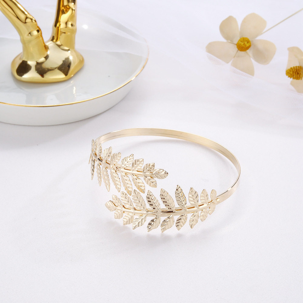 Baroque Street Snap Arm Ring Note Multi-Layer Bangle Metal Open Bracelet Arm Band