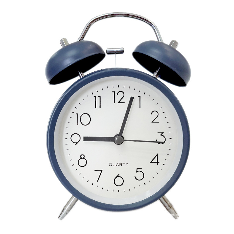 4-inch Metal Bell Alarm Clock Can Add Logo Silent with Light Children Student Clock