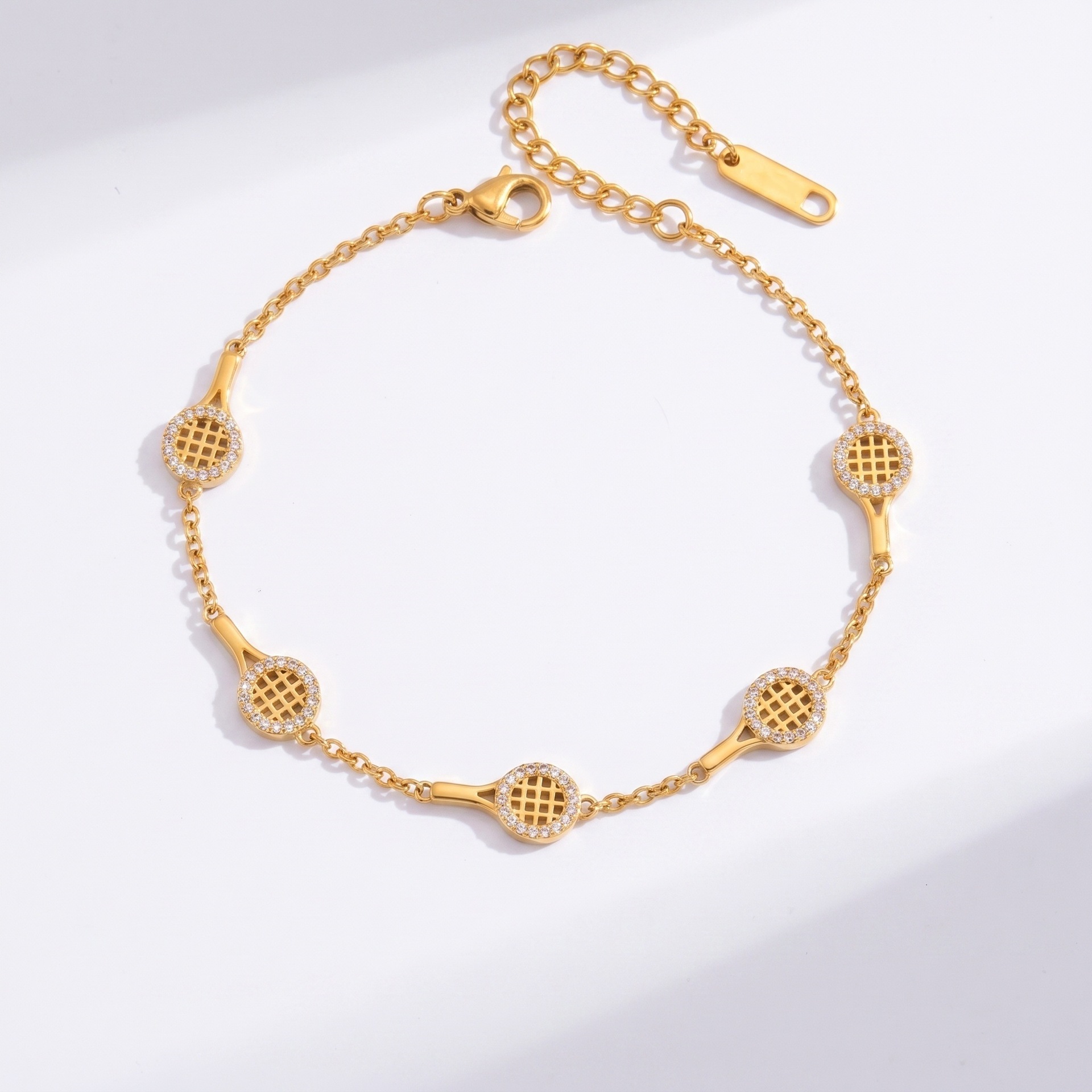 New sports series rhinestone star racket bracelet simple daily niche accessory