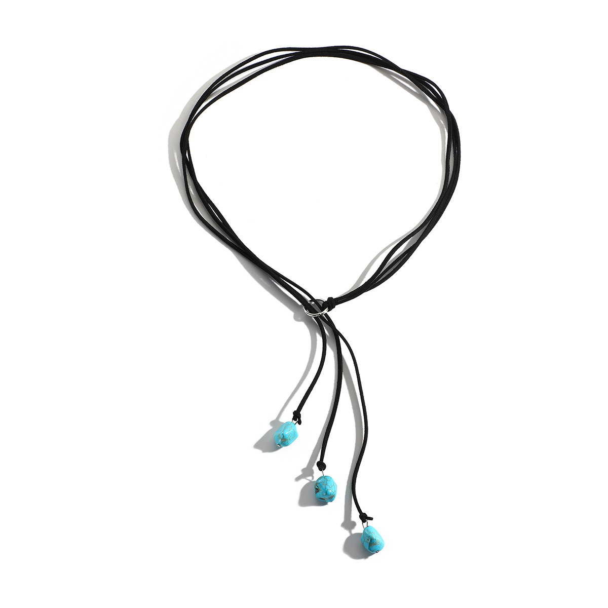 Bohemian ethnic style autumn winter jewelry turquoise pendant long sweater chain
