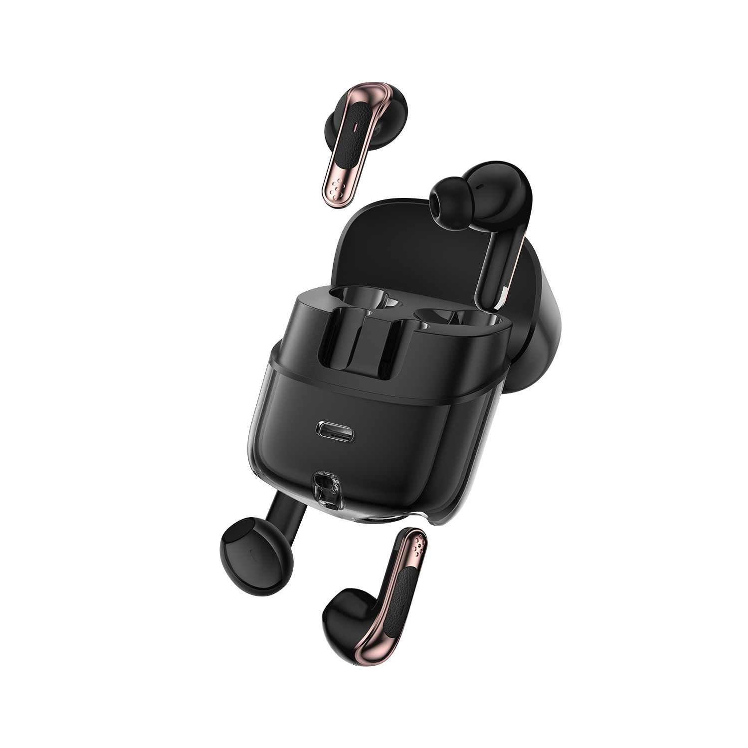Private Mold J17 Open Ear TWS Earphones Digital Display Noise Cancelling Long Battery Life Low Latency Couple Bluetooth Earphones
