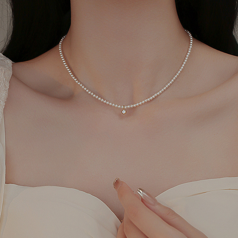 Pearl necklace ultra-fine baby milky bead women's summer niche 2024 new clavicle chain