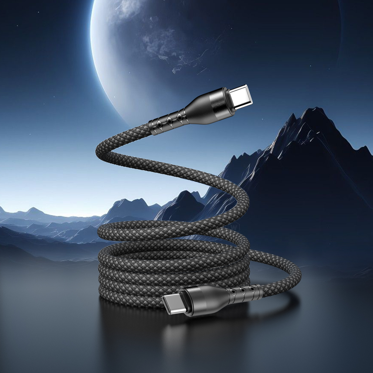 Dual Type-C Charging Cable for iPhone Apple Huawei Xiaomi 100W Magnetic Fast Charging Data Cable