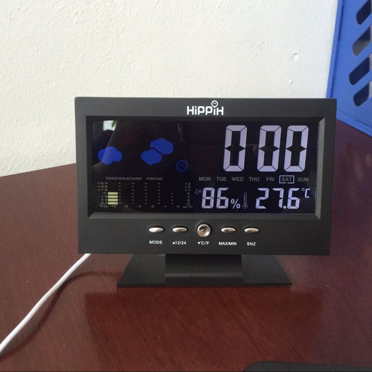 Weather Clock 8082T, Color Screen Display Temperature and Humidity, Home Voice-Activated Electronic Alarm Clock