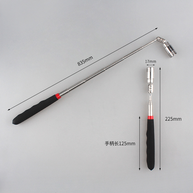 LED Lighted Universal Telescopic Strong Magnetic Screw Pickup Tool Magnetic Rotating Retriever