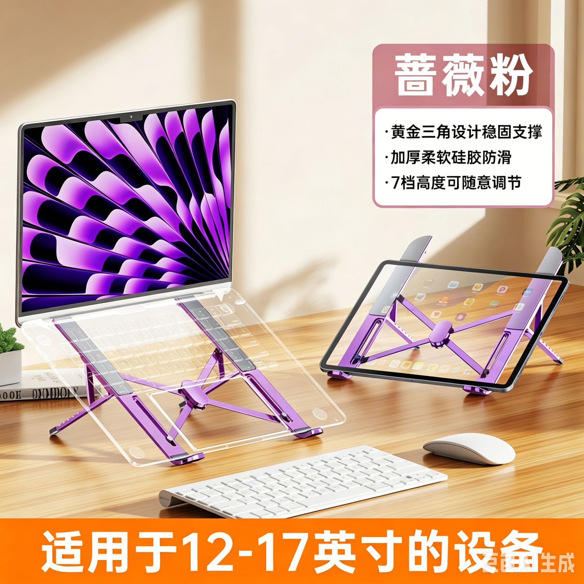 042简易笔记本支架-紫色